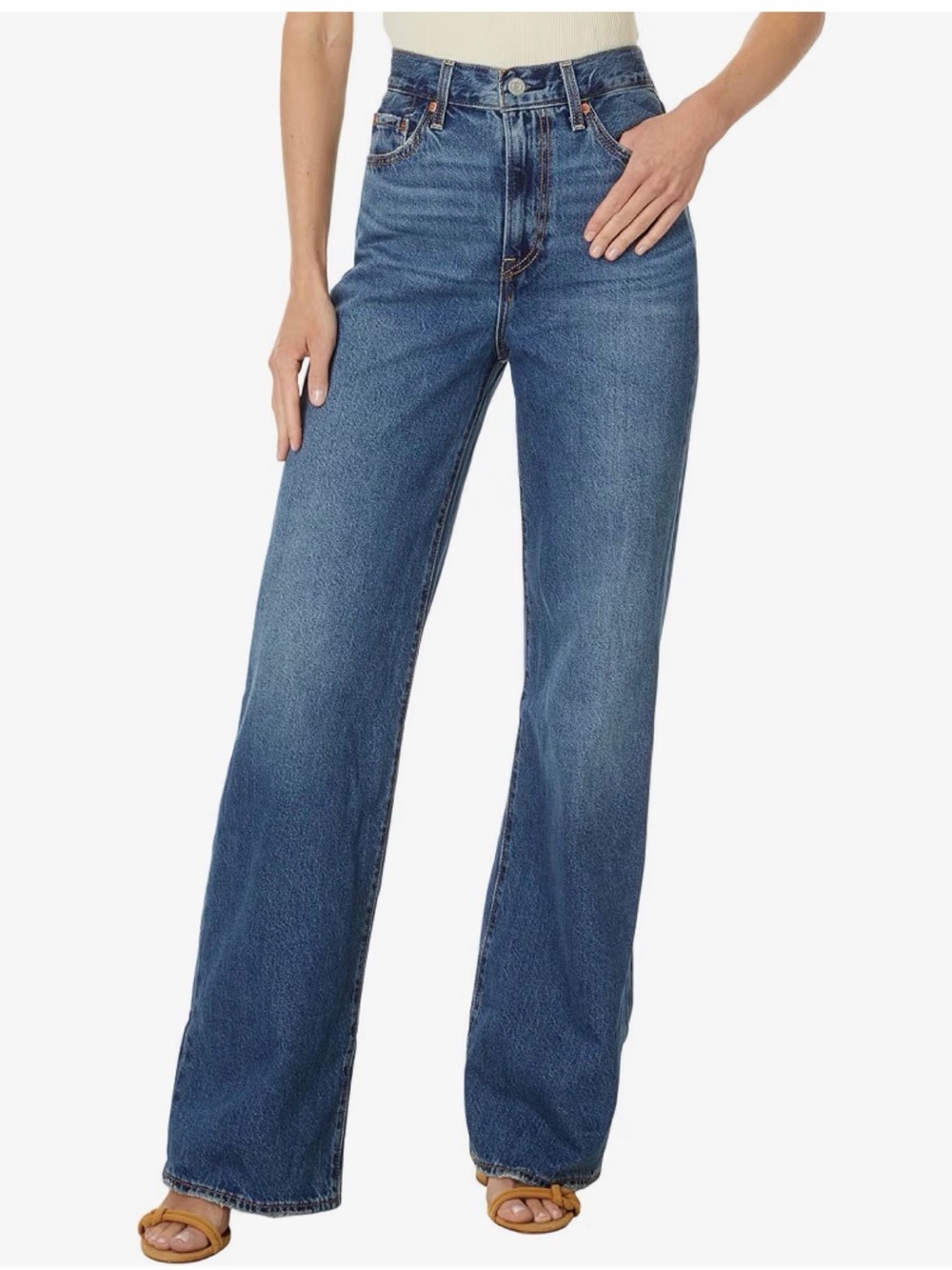 Levi's Women's Rib Cage High Rise Jeans, Blue, 27W x 32L